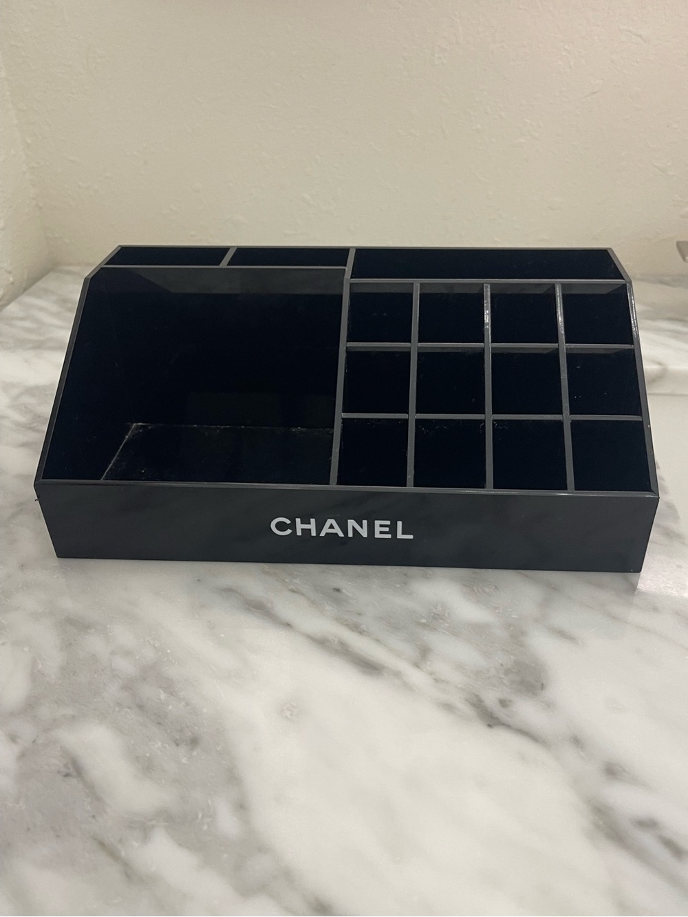 CHANEL Black Multifunction Vanity Makeup Organizer with Logo